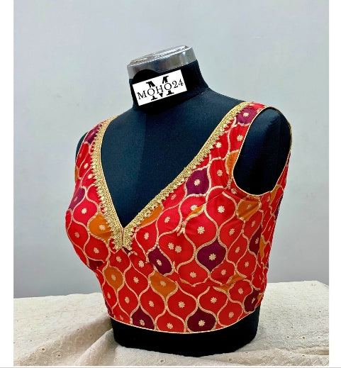 Sleeveless Chanderi Blouse