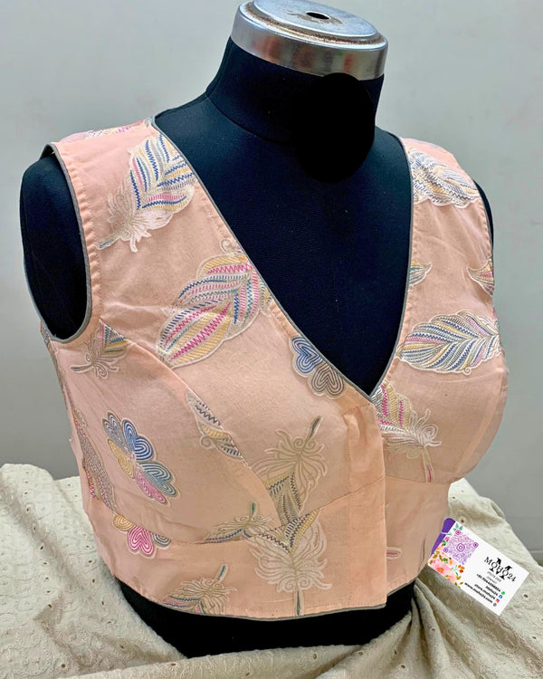 Organza Feather Pastel sleeveless Blouse