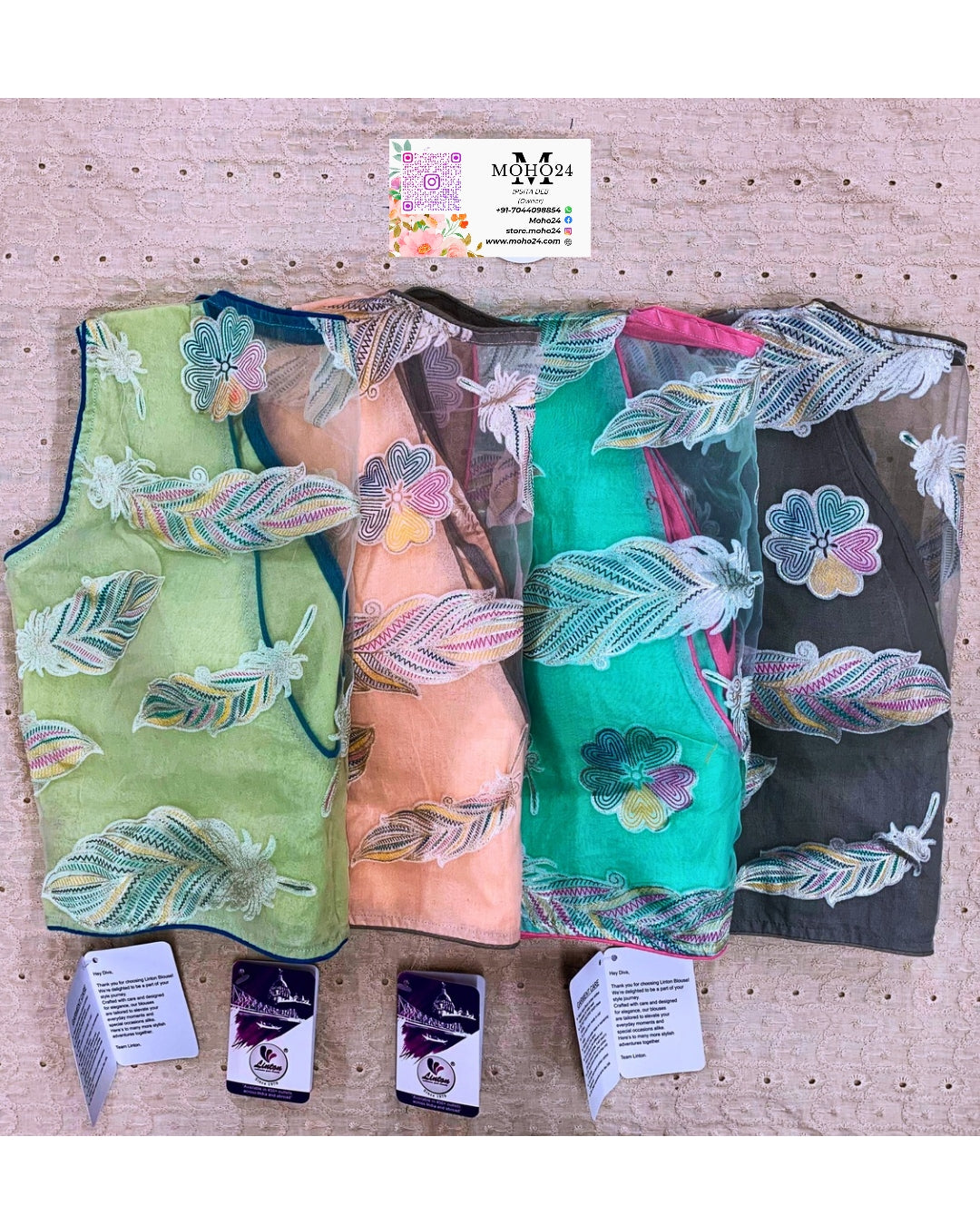 Organza Feather Pastel sleeveless Blouse