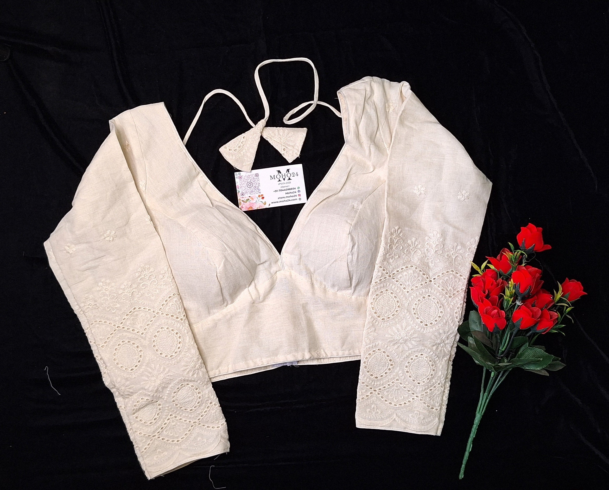 Muslin blouse with hakoba full sleeve