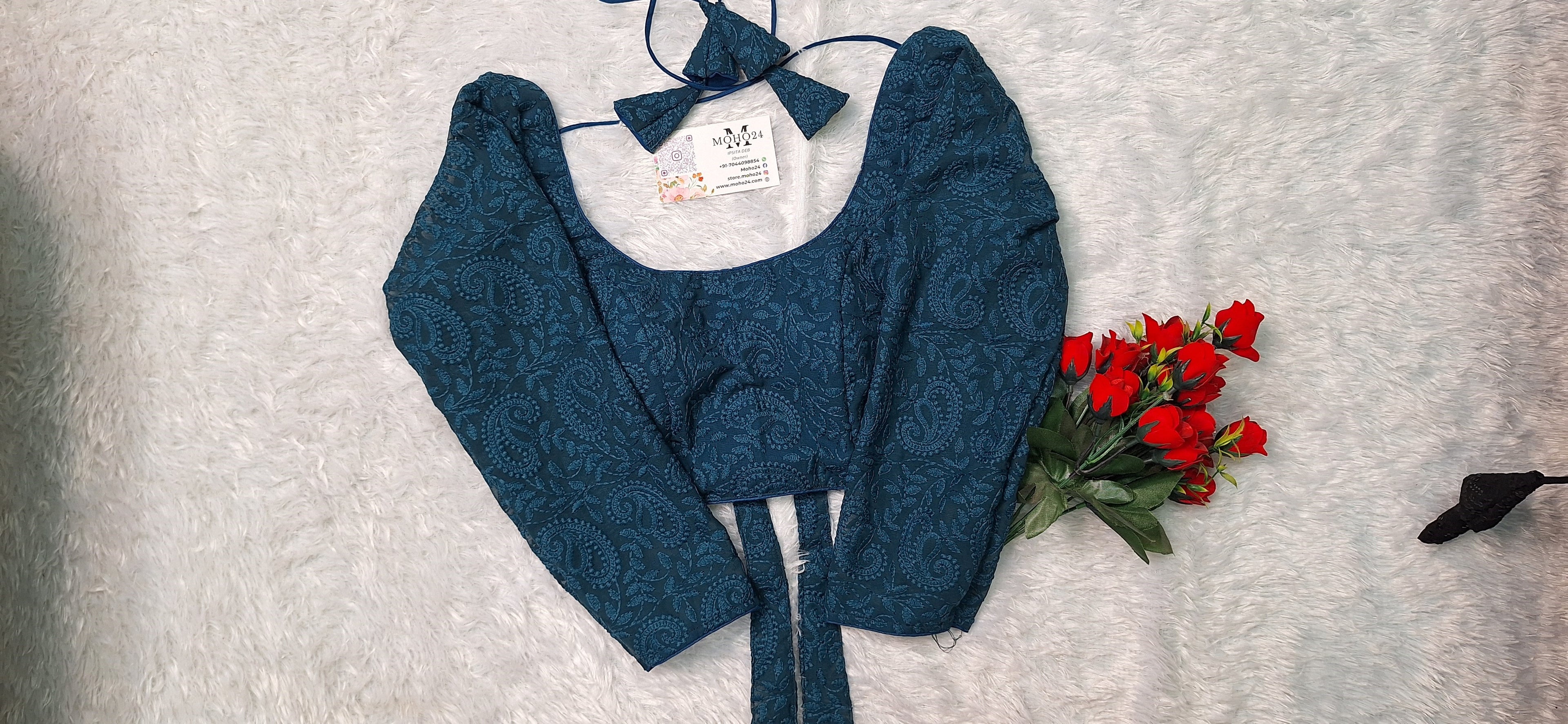 Lucknow chikonkari 3/4 sleeve