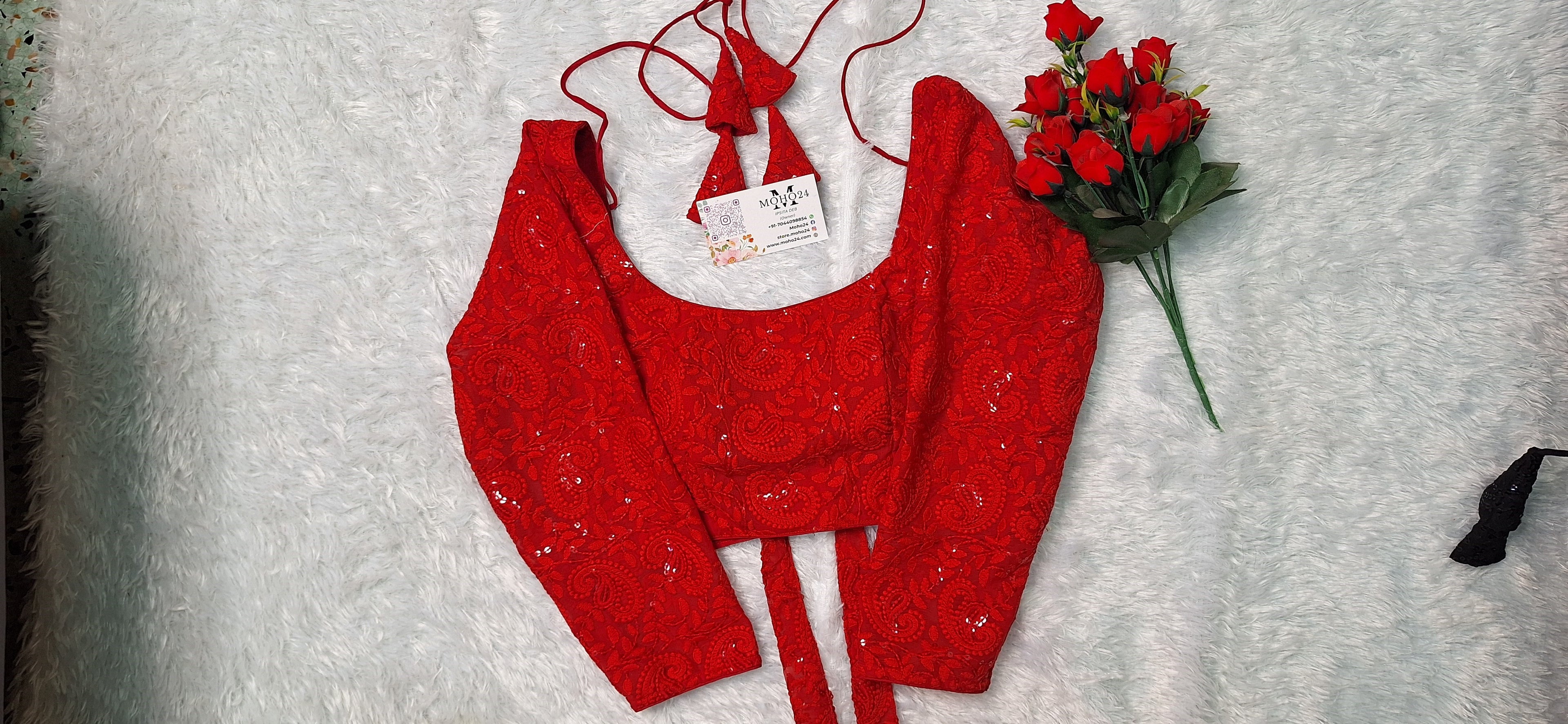 Lucknow chikonkari 3/4 sleeve