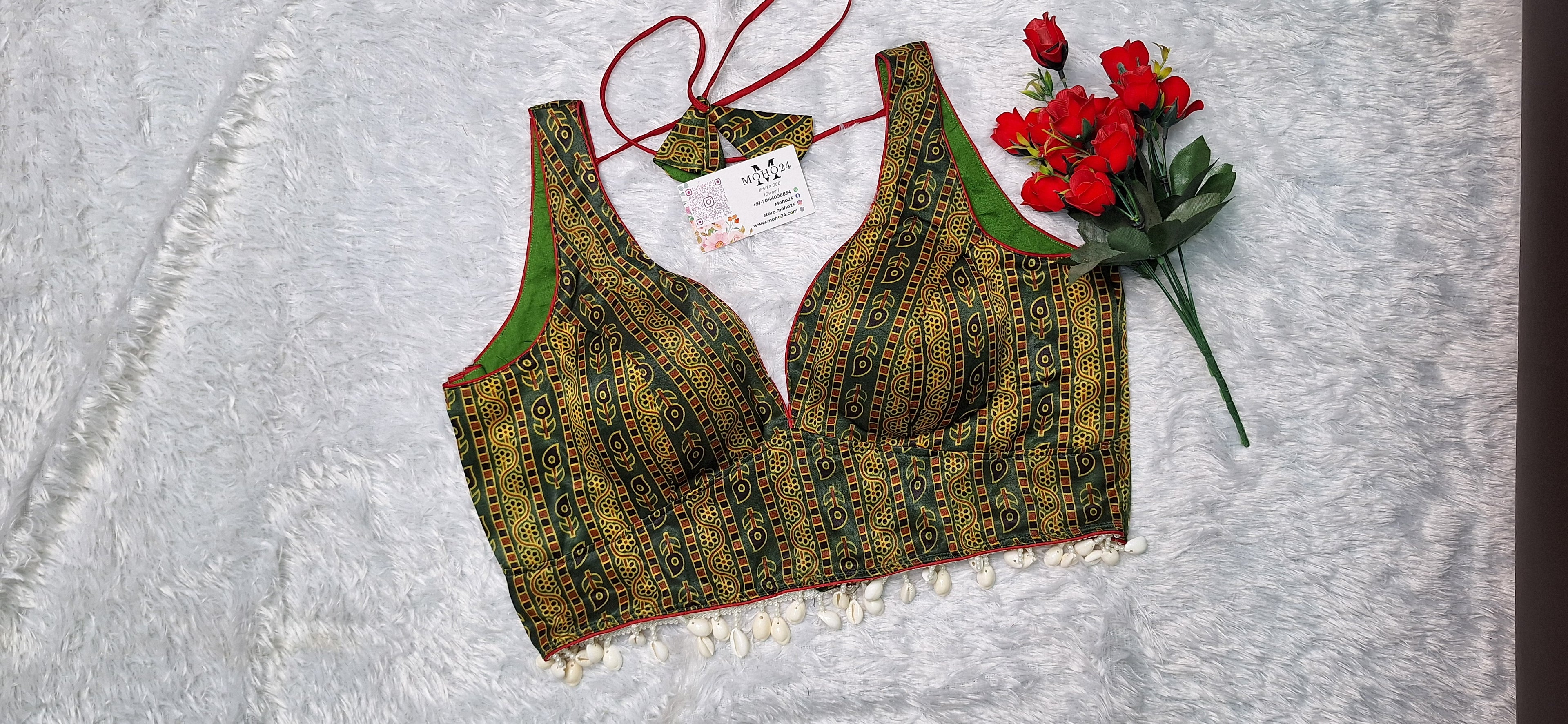 Ajrakh modal silk sleeveless with shell