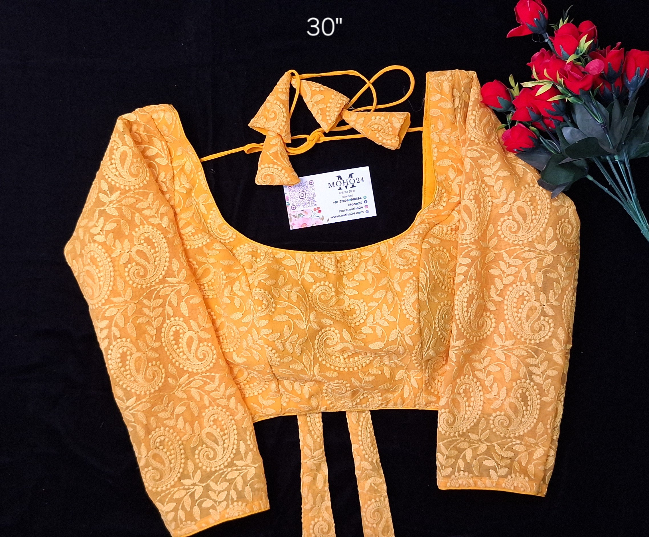 Lucknow chikonkari 3/4 sleeve