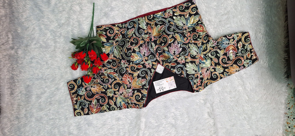 Premium embelished glass sleeve blouse